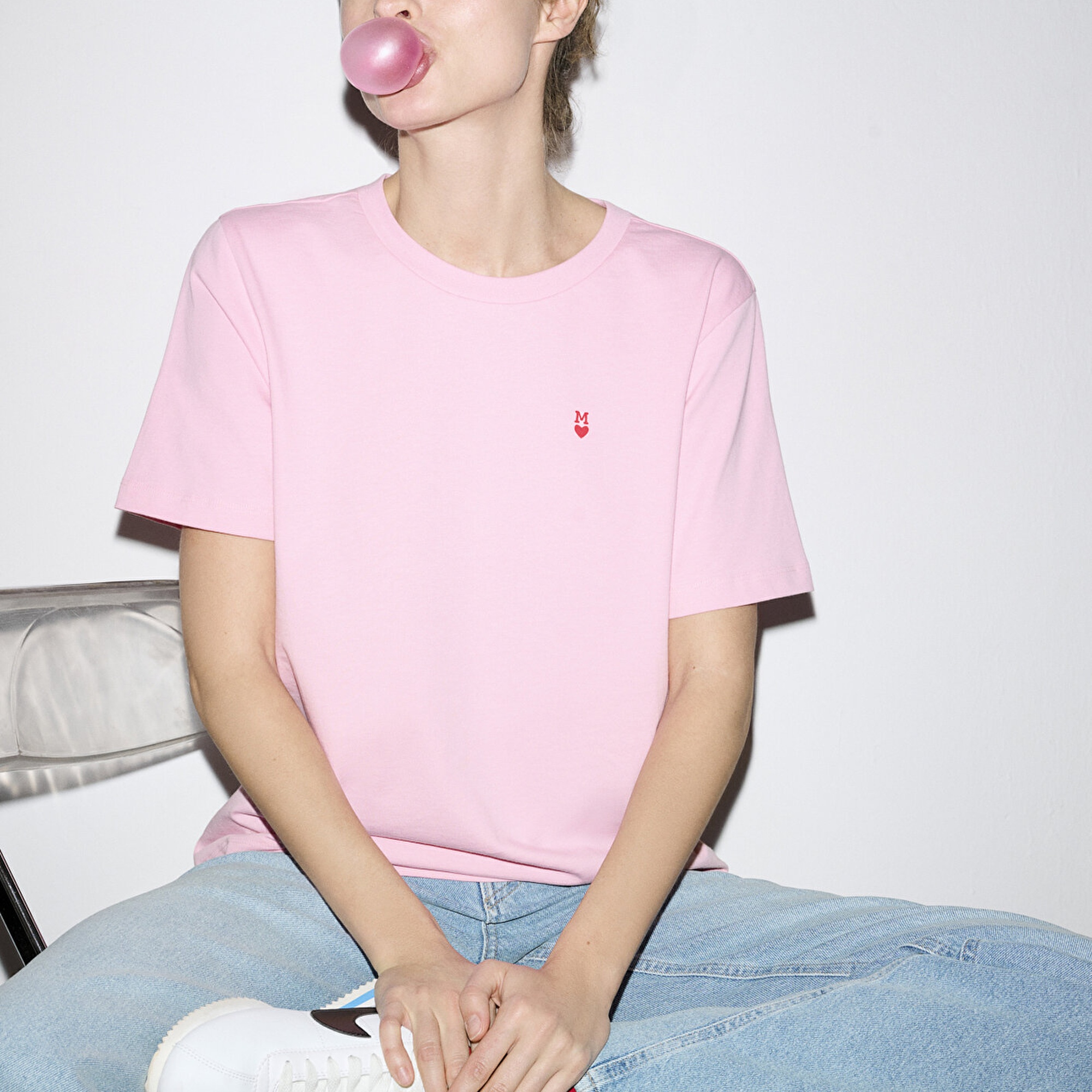 Mavi Pembe Tişört Regular Fit / Normal Kesim 1613752-86959