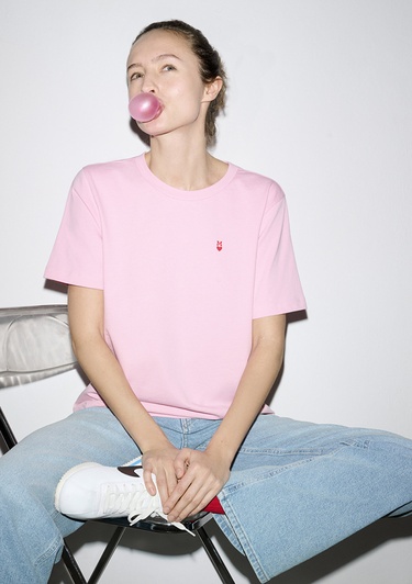  Mavi Pembe Tişört Regular Fit / Normal Kesim 1613752-86959