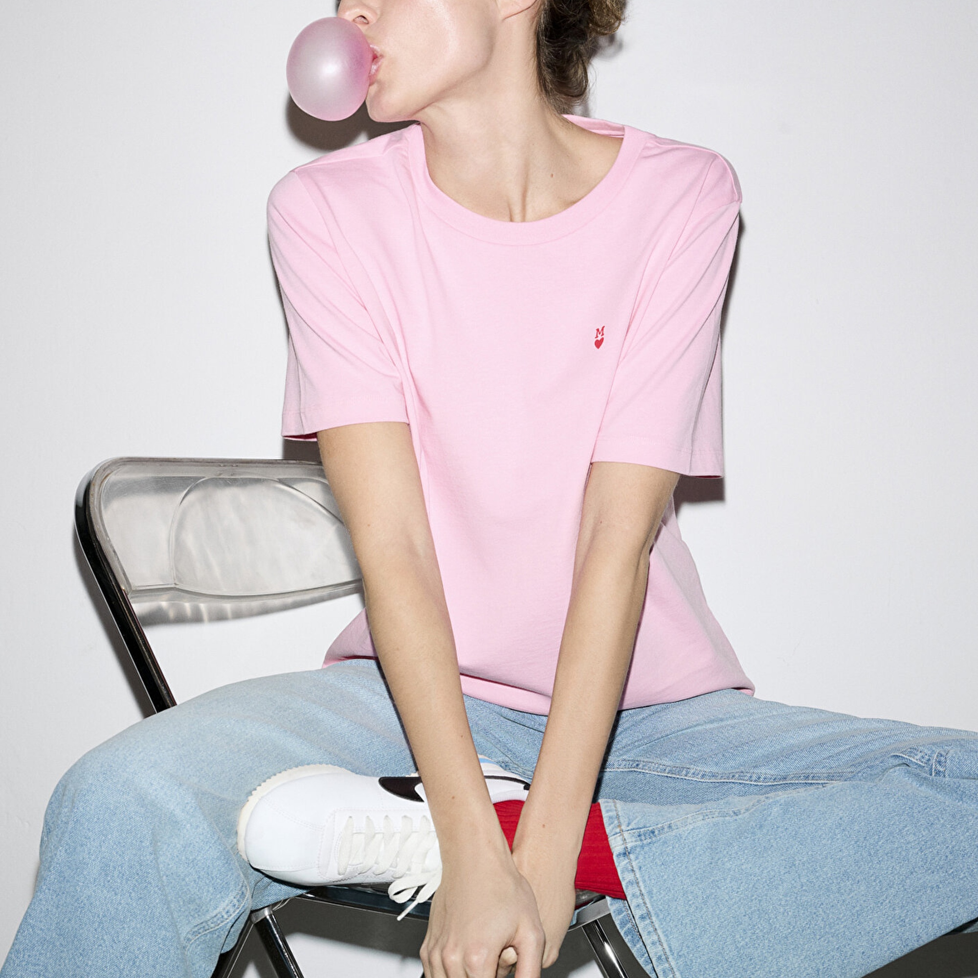 Mavi Pembe Tişört Regular Fit / Normal Kesim 1613752-86959