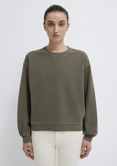  Mavi Bisiklet Yaka Haki Sweatshirt 1S10475-80769