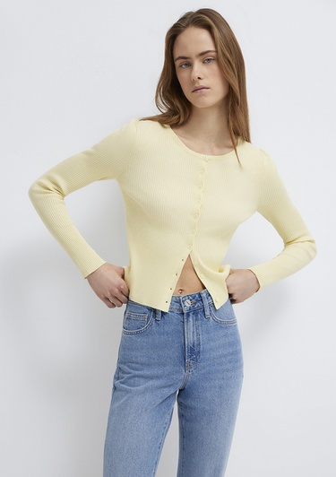  Mavi Sarı Hırka Fitted / Vücuda Oturan Kesim 1710846-71305