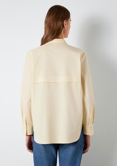  Mavi Sarı Gömlek Loose Fit / Bol Rahat Kesim 1211395-70034