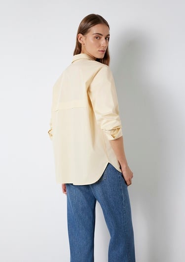  Mavi Sarı Gömlek Loose Fit / Bol Rahat Kesim 1211395-70034