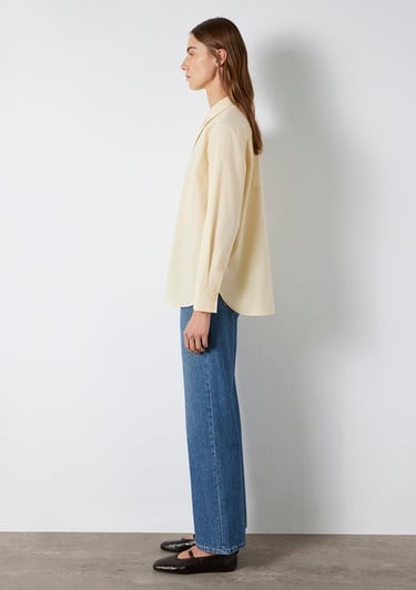  Mavi Sarı Gömlek Loose Fit / Bol Rahat Kesim 1211395-70034