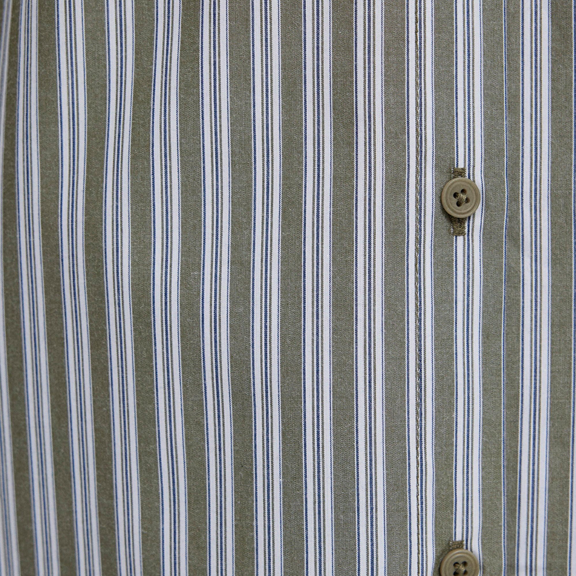 Mavi Çizgili Yeşil Gömlek Loose Fit / Bol Rahat Kesim 1211386-85171