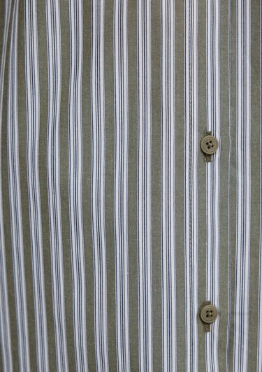  Mavi Çizgili Yeşil Gömlek Loose Fit / Bol Rahat Kesim 1211386-85171