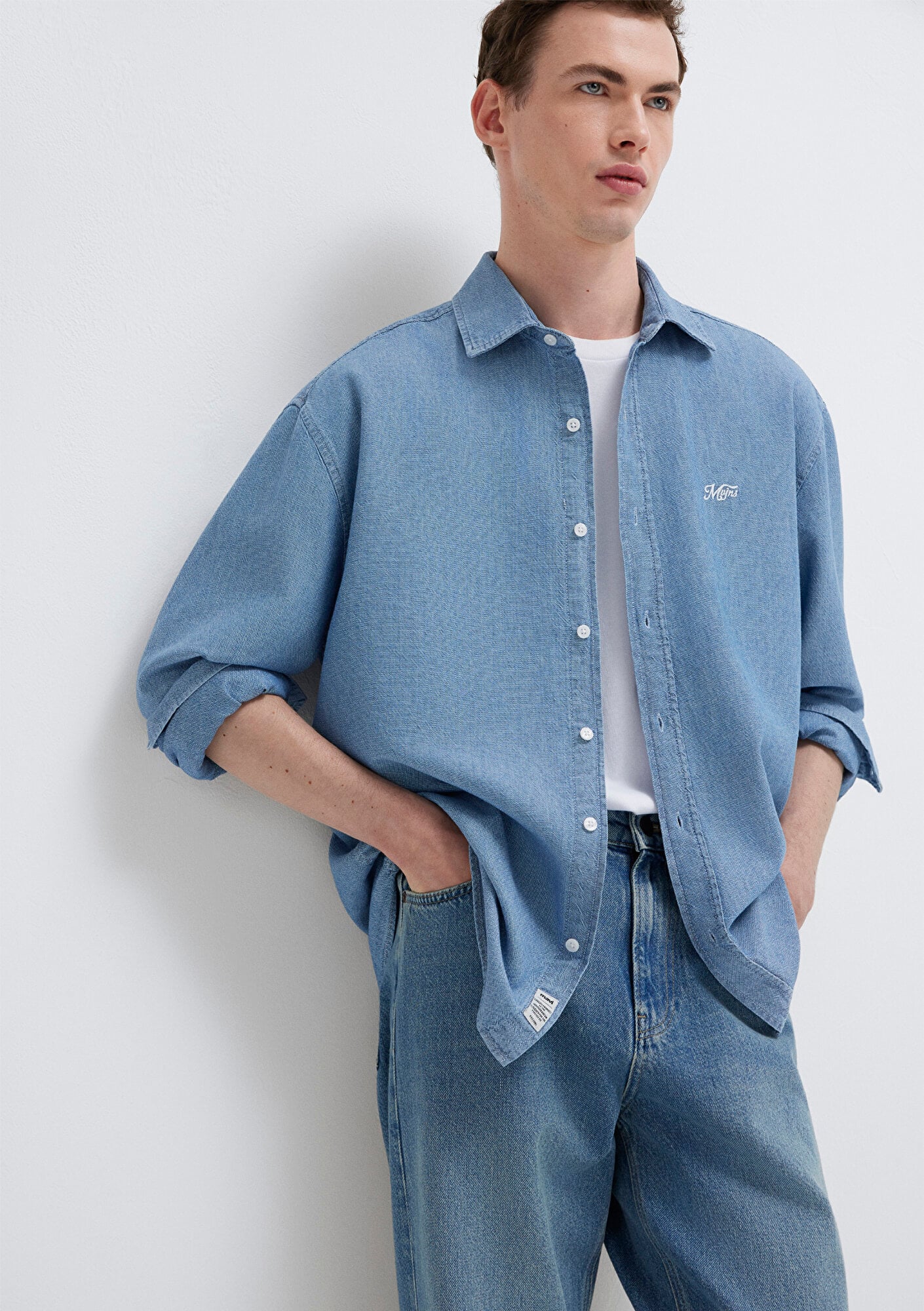  Mavi Mavi Gömlek Loose Fit / Bol Rahat Kesim 0211885-18790