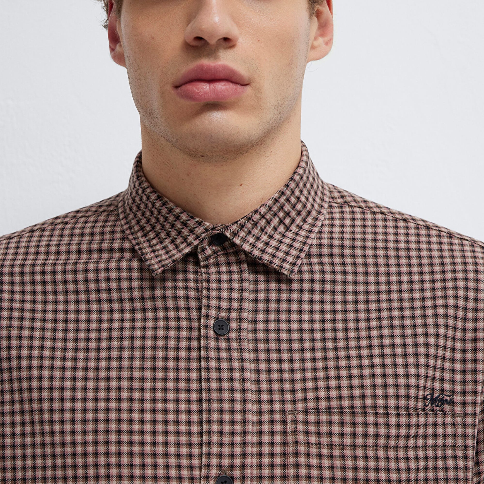 Mavi Bordo Ekose Gömlek Loose Fit / Bol Rahat Kesim 0211887-91419