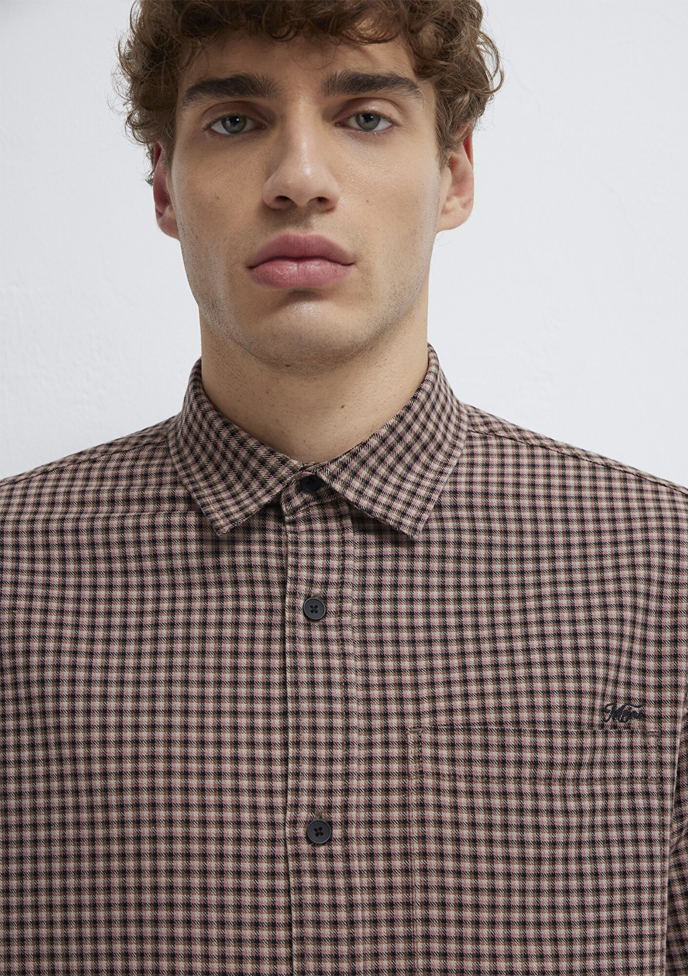  Mavi Bordo Ekose Gömlek Loose Fit / Bol Rahat Kesim 0211887-91419