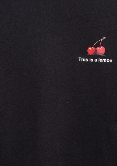  Mavi Baskılı Siyah Tişört Oversize / Geniş Kesim 0613255-71379