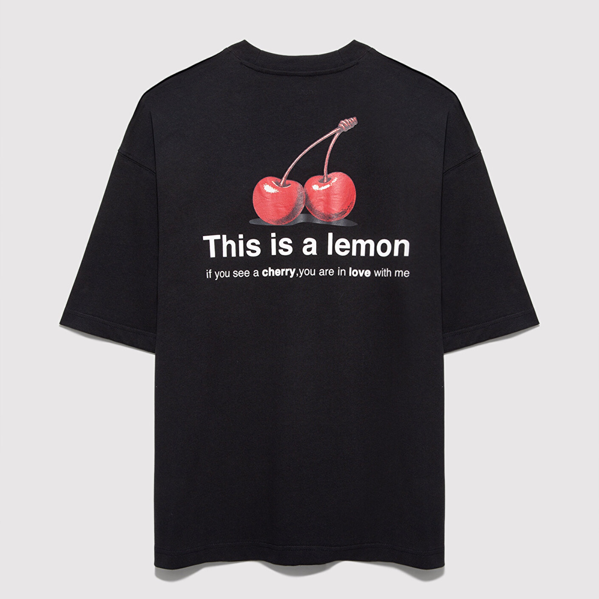 Mavi Baskılı Siyah Tişört Oversize / Geniş Kesim 0613255-71379