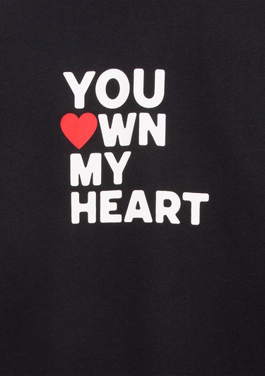  Mavi Baskılı Siyah Tişört Oversize / Geniş Kesim 0613253-71379