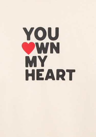  Mavi Baskılı Beyaz Tişört Oversize / Geniş Kesim 0613253-83043