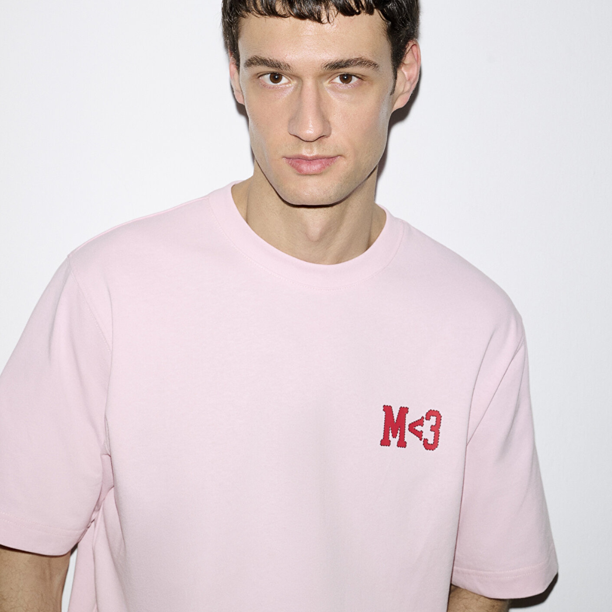 Mavi Baskılı Pembe Tişört Relaxed Fit / Rahat Kesim 0613252-91467