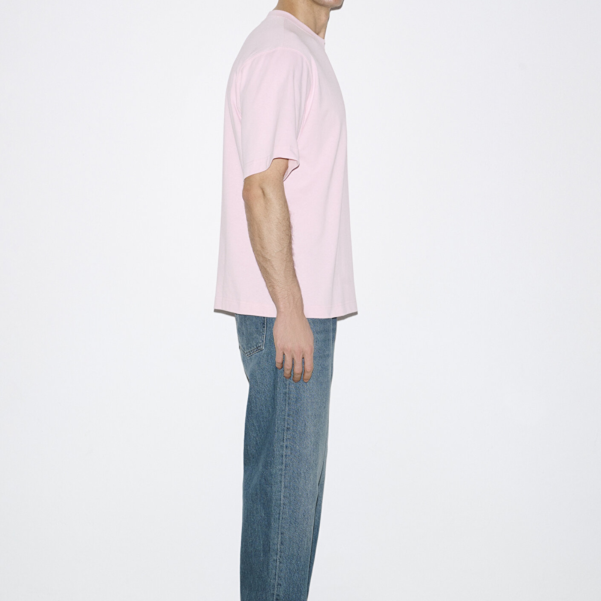 Mavi Baskılı Pembe Tişört Relaxed Fit / Rahat Kesim 0613252-91467