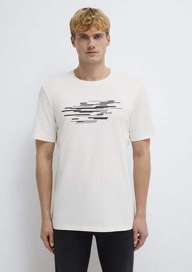 Mavi Mavi Black Ekru Tişört Regular Fit / Normal Kesim 0613131-70057