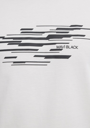  Mavi Mavi Black Ekru Tişört Regular Fit / Normal Kesim 0613131-70057