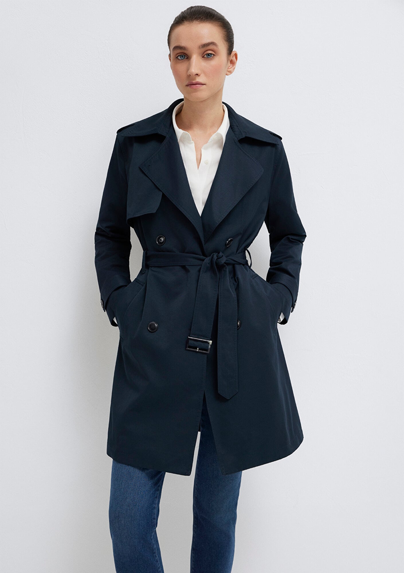  Mavi Lacivert Trençkot 1110501-90372