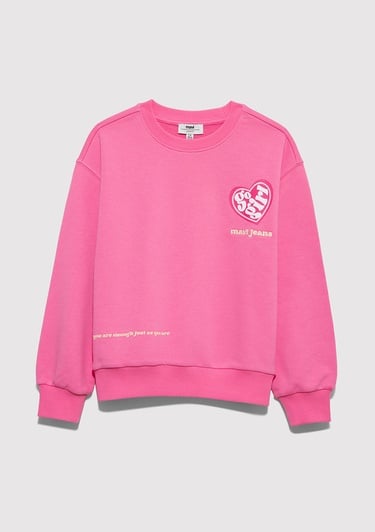  Mavi Baskılı Pembe Sweatshirt 7S10171-91355