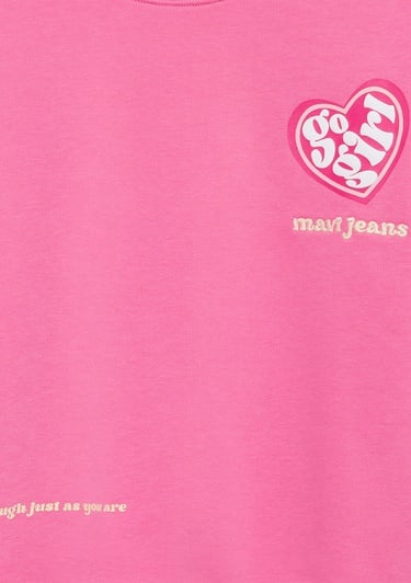  Mavi Baskılı Pembe Sweatshirt 7S10171-91355