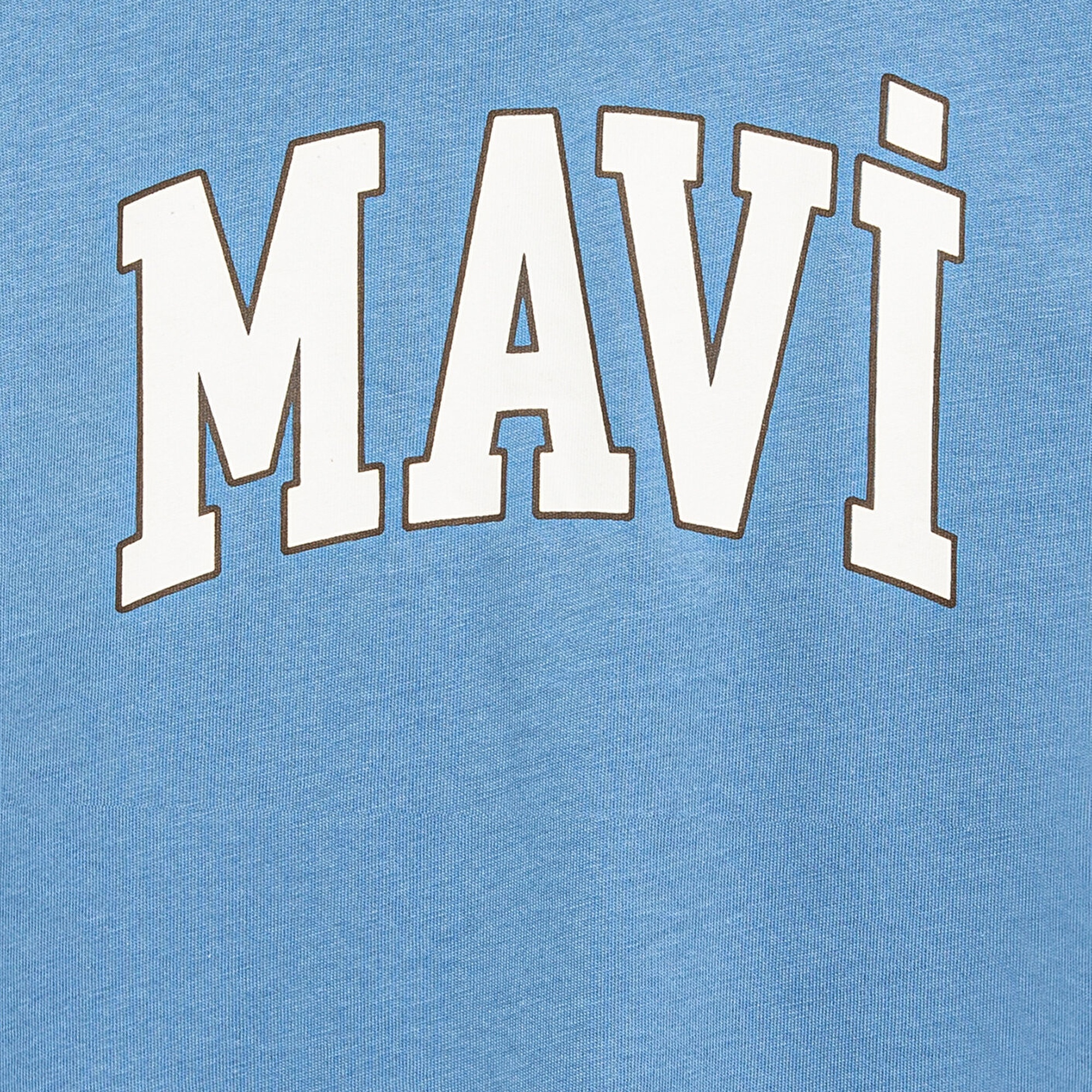 Mavi Mavi Logo Baskılı Mavi Tişört Loose Fit / Bol Rahat Kesim 6610417-70724