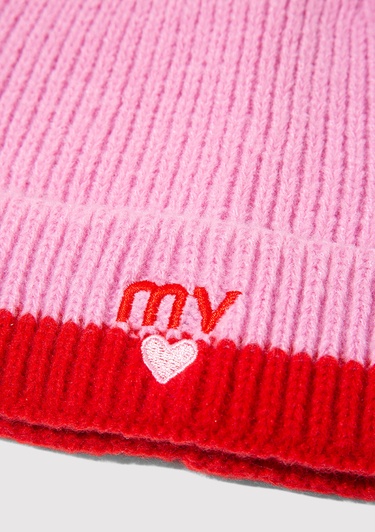  Mavi Mv İşlemeli Pembe Bere 1913835-32445