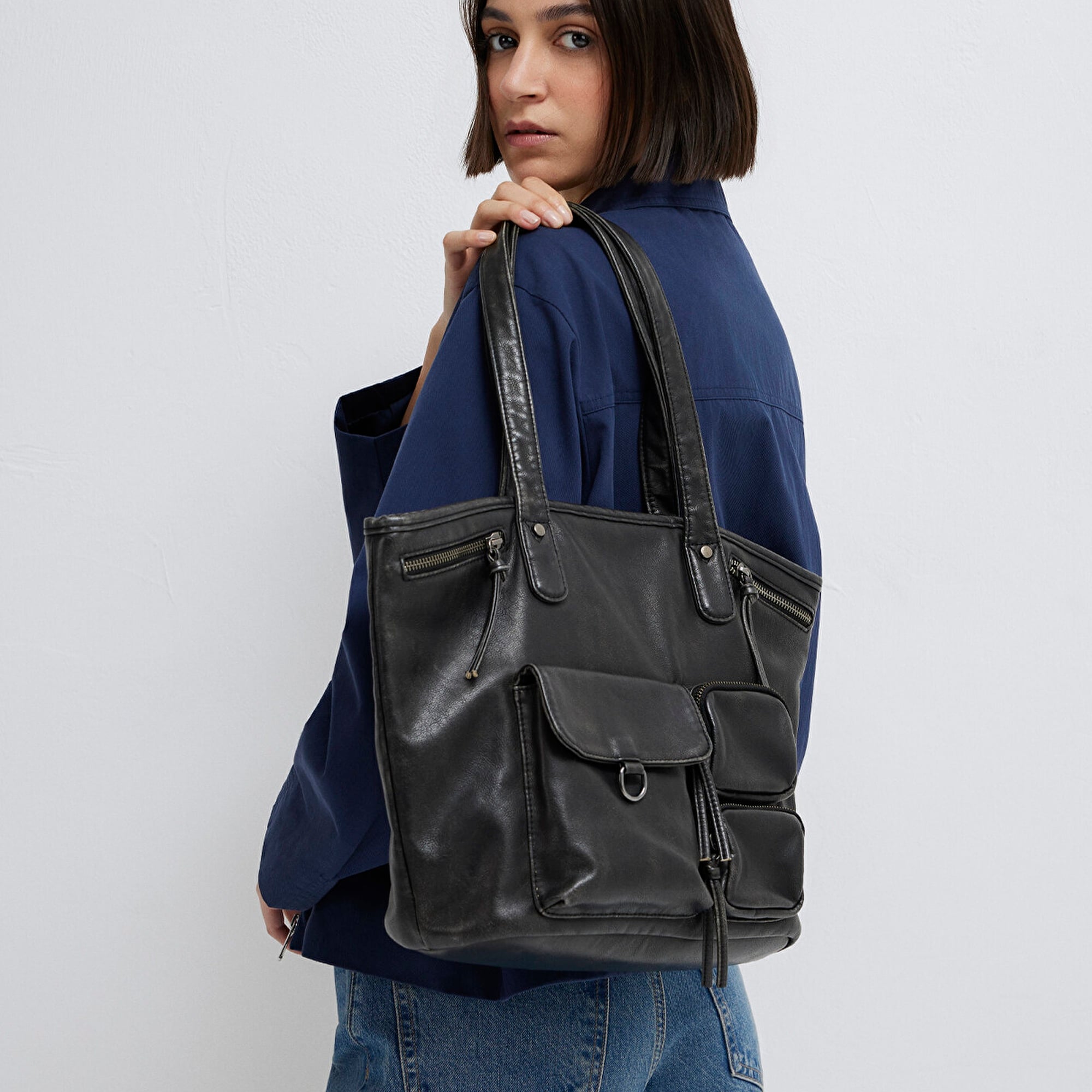 Mavi Antrasit Omuz Çantası 1913729-70763