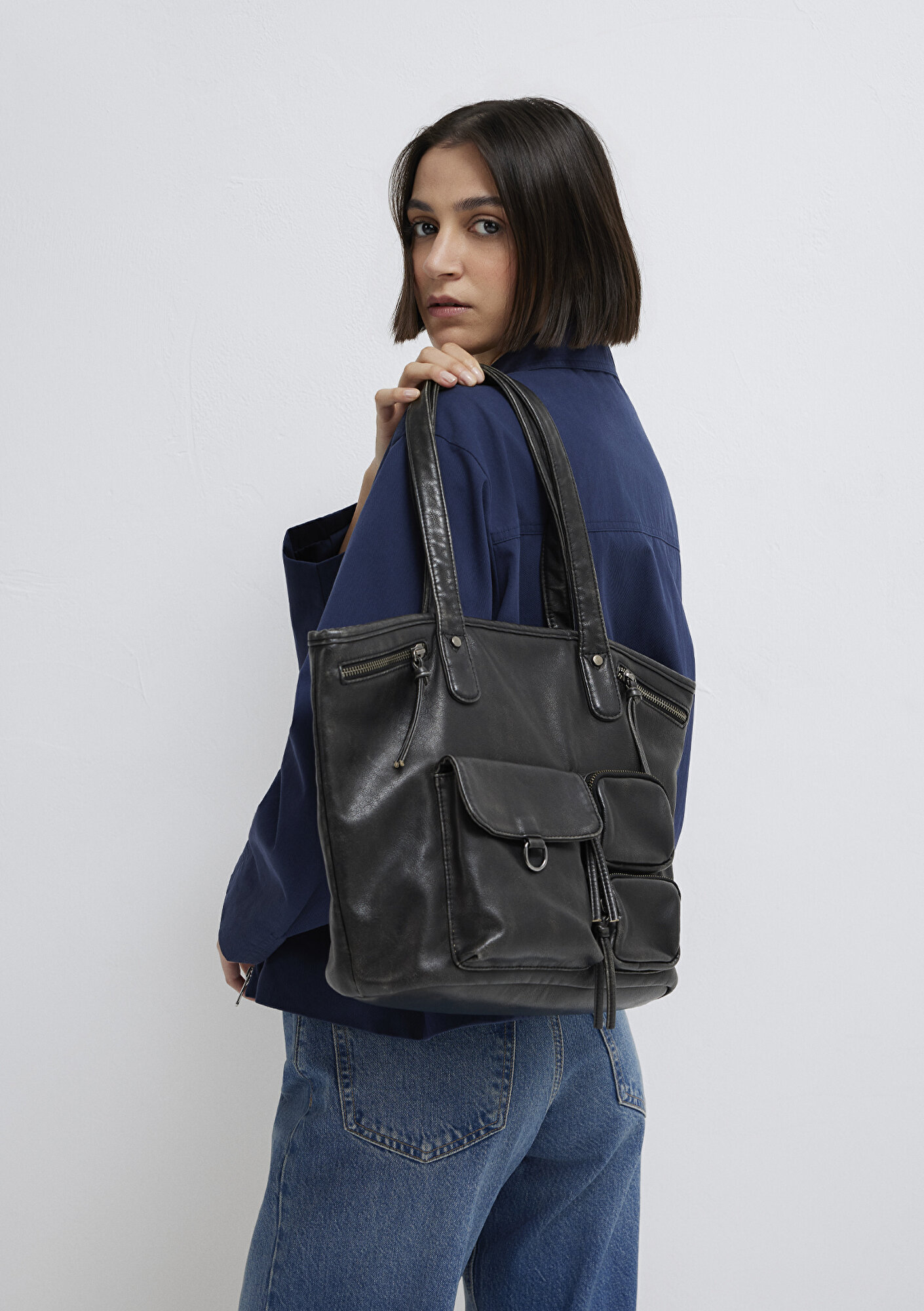  Mavi Antrasit Omuz Çantası 1913729-70763