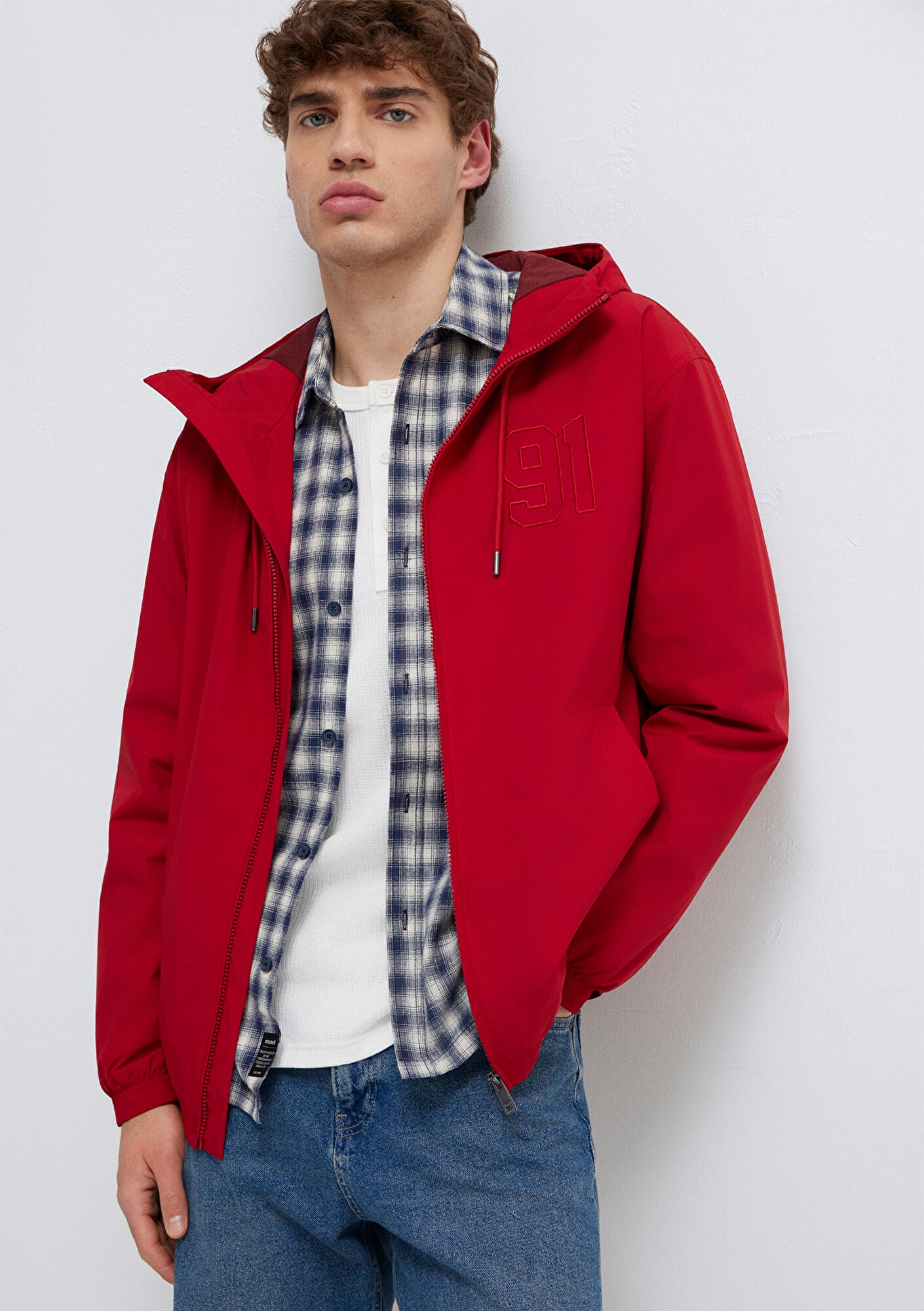  Mavi MVJNS Baskılı Kırmızı Ceket Oversize / Geniş Kesim 0110755-88609