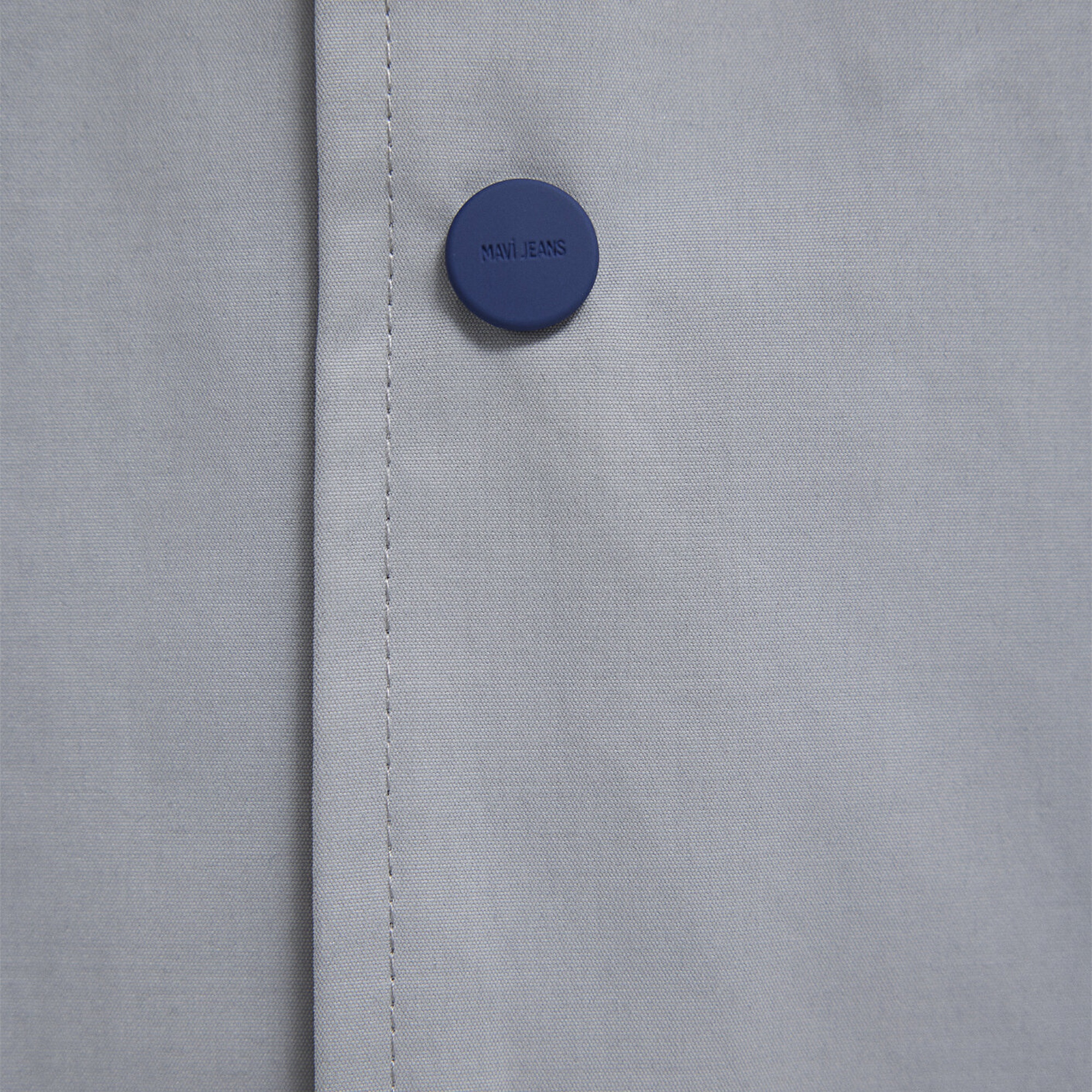 Mavi Nakış Detaylı Gri Ceket Loose Fit / Bol Rahat Kesim 0110769-82824