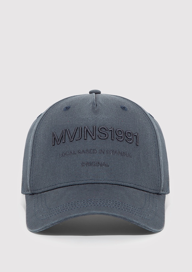  Mavi Nakışlı Lacivert Şapka 0911807-70500