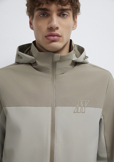  Mavi Su İtici Kapüşonlu Antrasit Ceket Loose Fit / Bol Rahat Kesim 0110792-70154