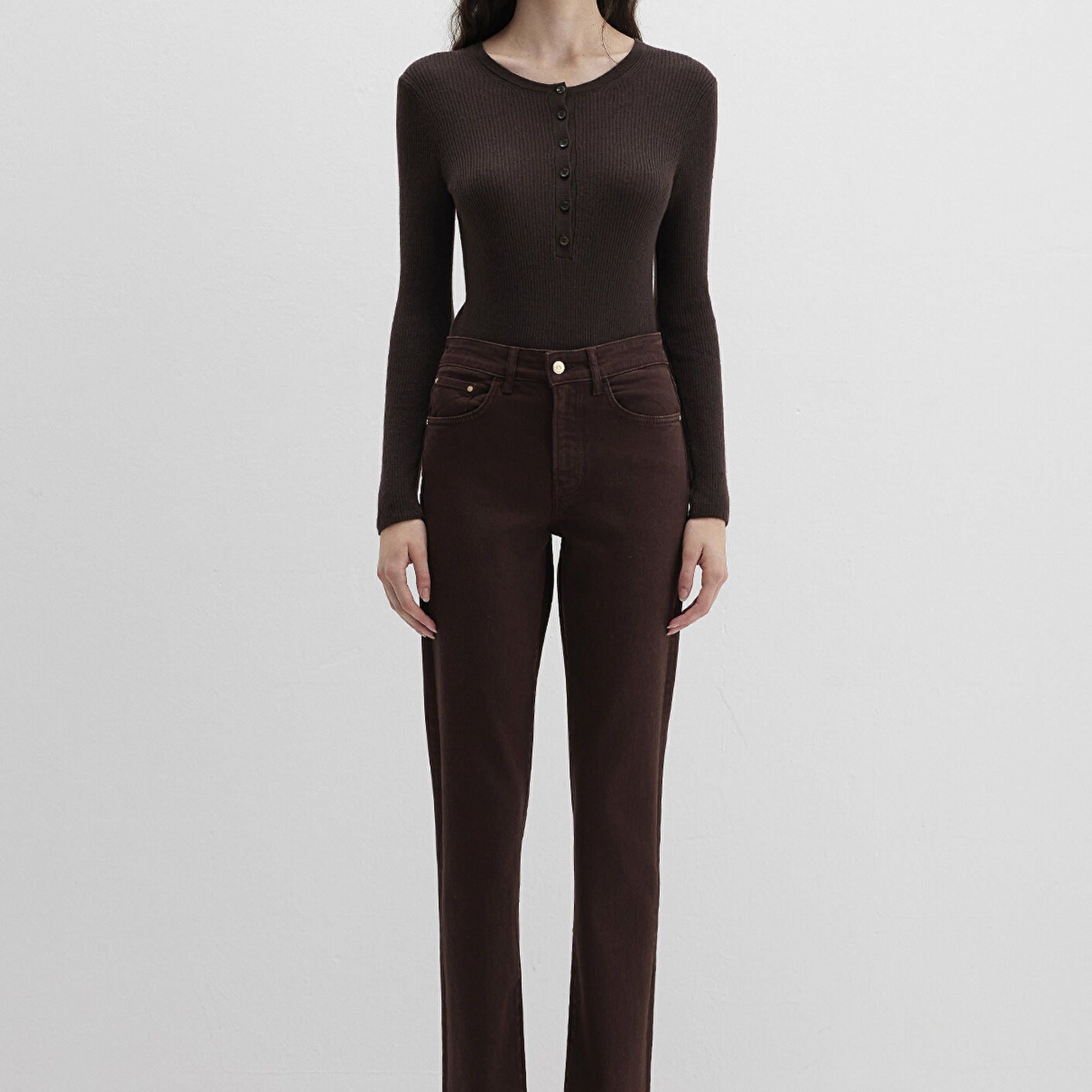 Mavi New York Kahverengi Gabardin Pantolon 101441-91340