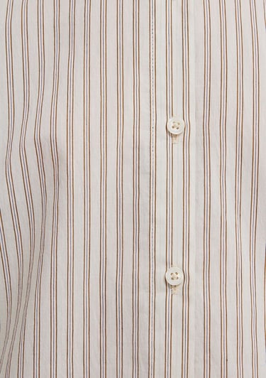  Mavi Çizgili Bej Gömlek Regular Fit / Normal Kesim 1211389-85431