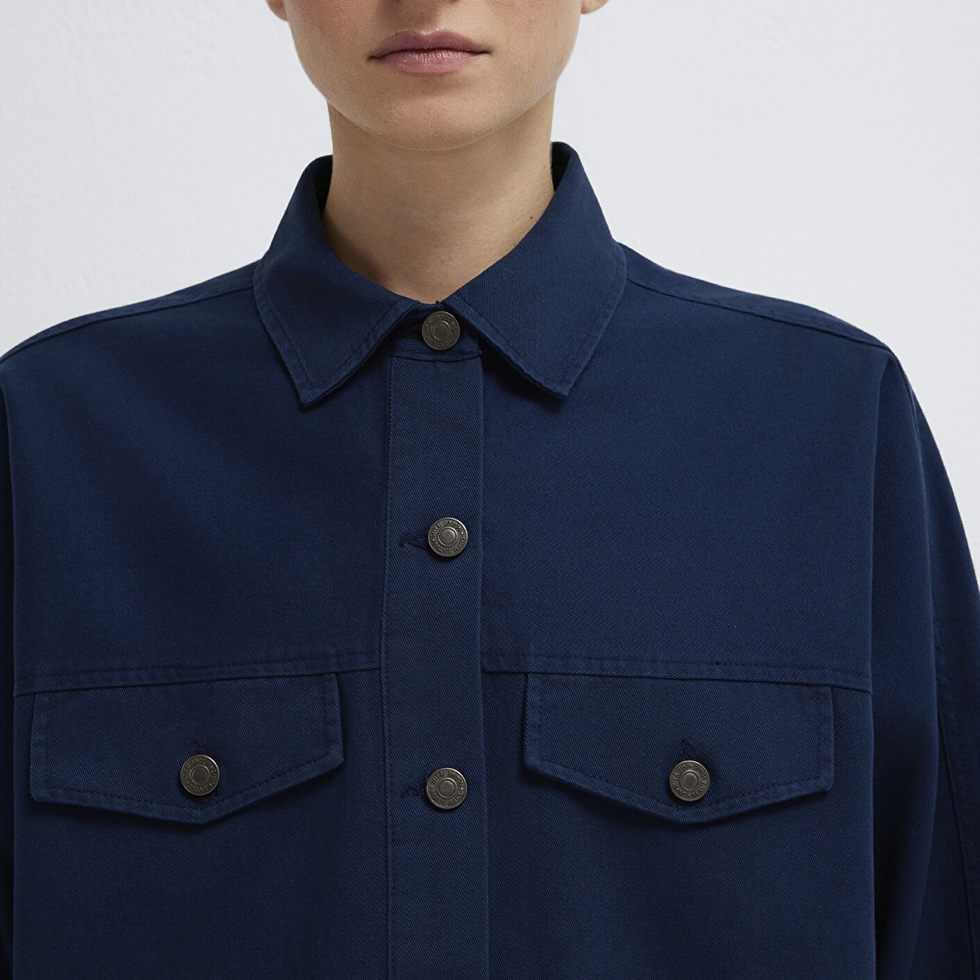 Mavi Lacivert Gömlek Oversize / Geniş Kesim 1211181-82318