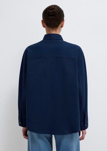  Mavi Lacivert Gömlek Oversize / Geniş Kesim 1211181-82318