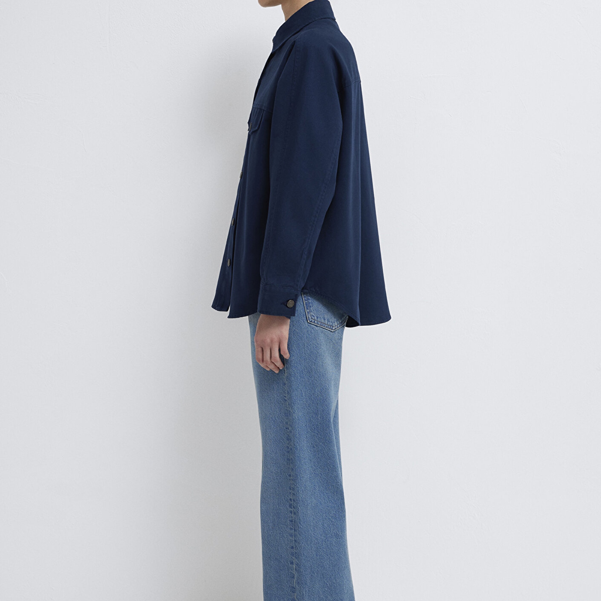 Mavi Lacivert Gömlek Oversize / Geniş Kesim 1211181-82318
