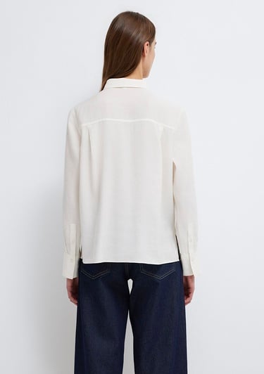  Mavi (TENCEL™) Liyosel Karışımlı Ekru Gömlek Regular Fit / Normal Kesim 1211374-70057