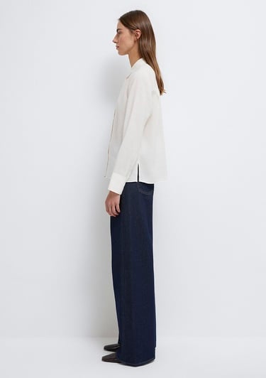  Mavi (TENCEL™) Liyosel Karışımlı Ekru Gömlek Regular Fit / Normal Kesim 1211374-70057