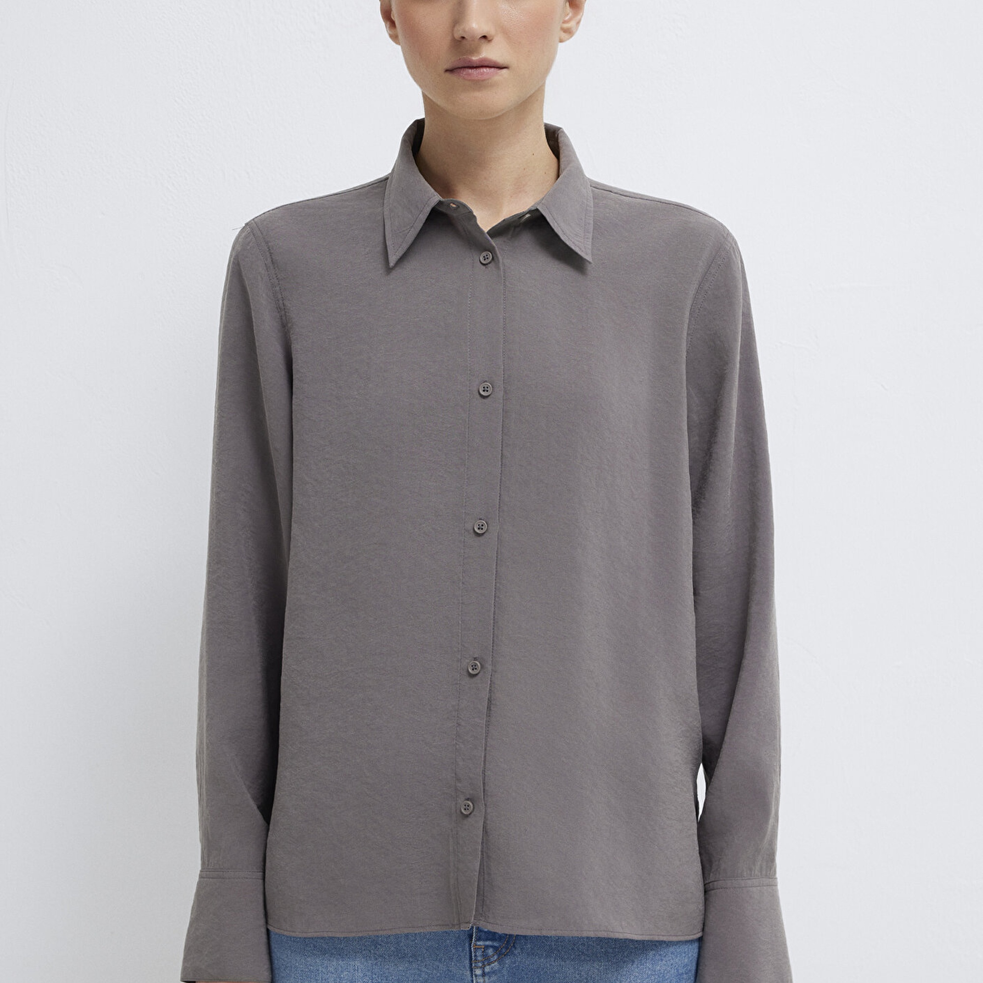 Mavi Antrasit (TENCEL™) Gömlek Regular Fit / Normal Kesim 1211374-90721