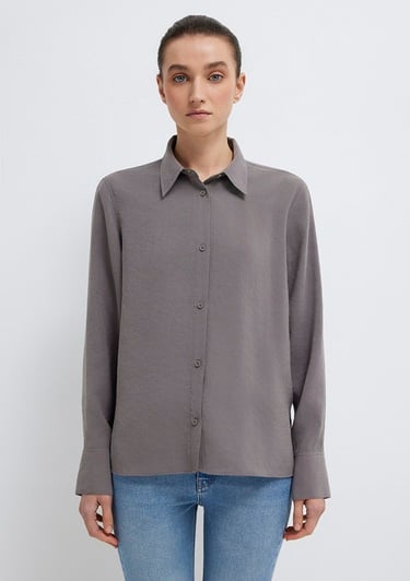  Mavi Antrasit (TENCEL™) Gömlek Regular Fit / Normal Kesim 1211374-90721