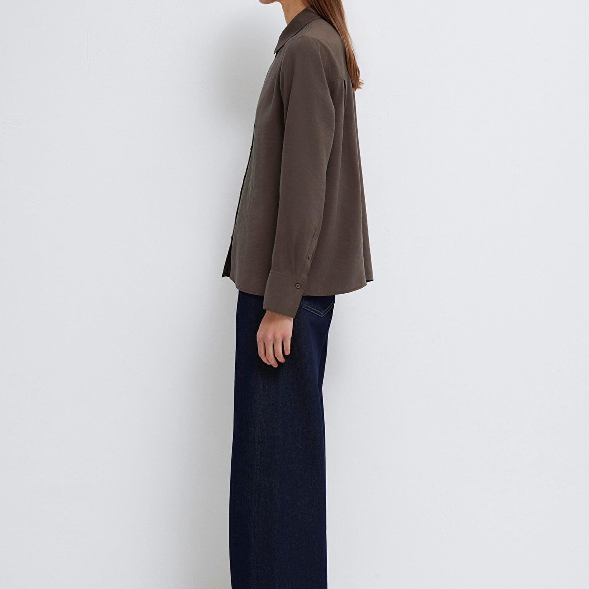 Mavi (TENCEL™) Liyosel Karışımlı Kahverengi Gömlek Regular Fit / Normal Kesim 1211374-70238