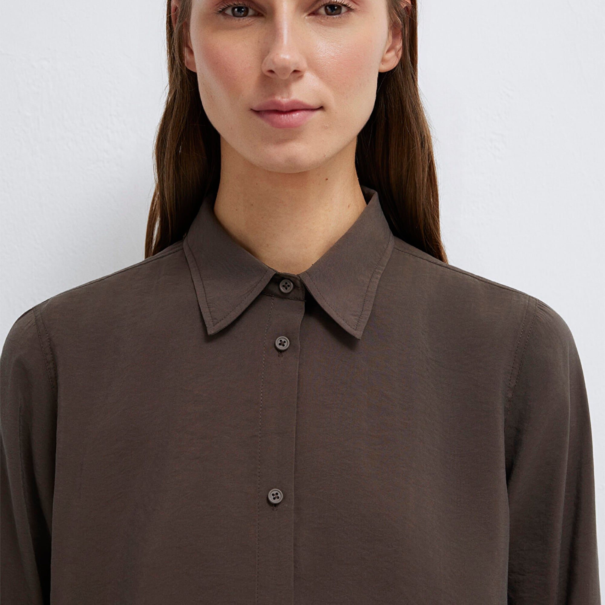 Mavi (TENCEL™) Liyosel Karışımlı Kahverengi Gömlek Regular Fit / Normal Kesim 1211374-70238