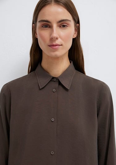  Mavi (TENCEL™) Liyosel Karışımlı Kahverengi Gömlek Regular Fit / Normal Kesim 1211374-70238