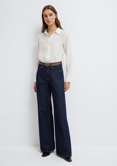  Mavi (TENCEL™) Liyosel Karışımlı Ekru Gömlek Regular Fit / Normal Kesim 1211374-70057