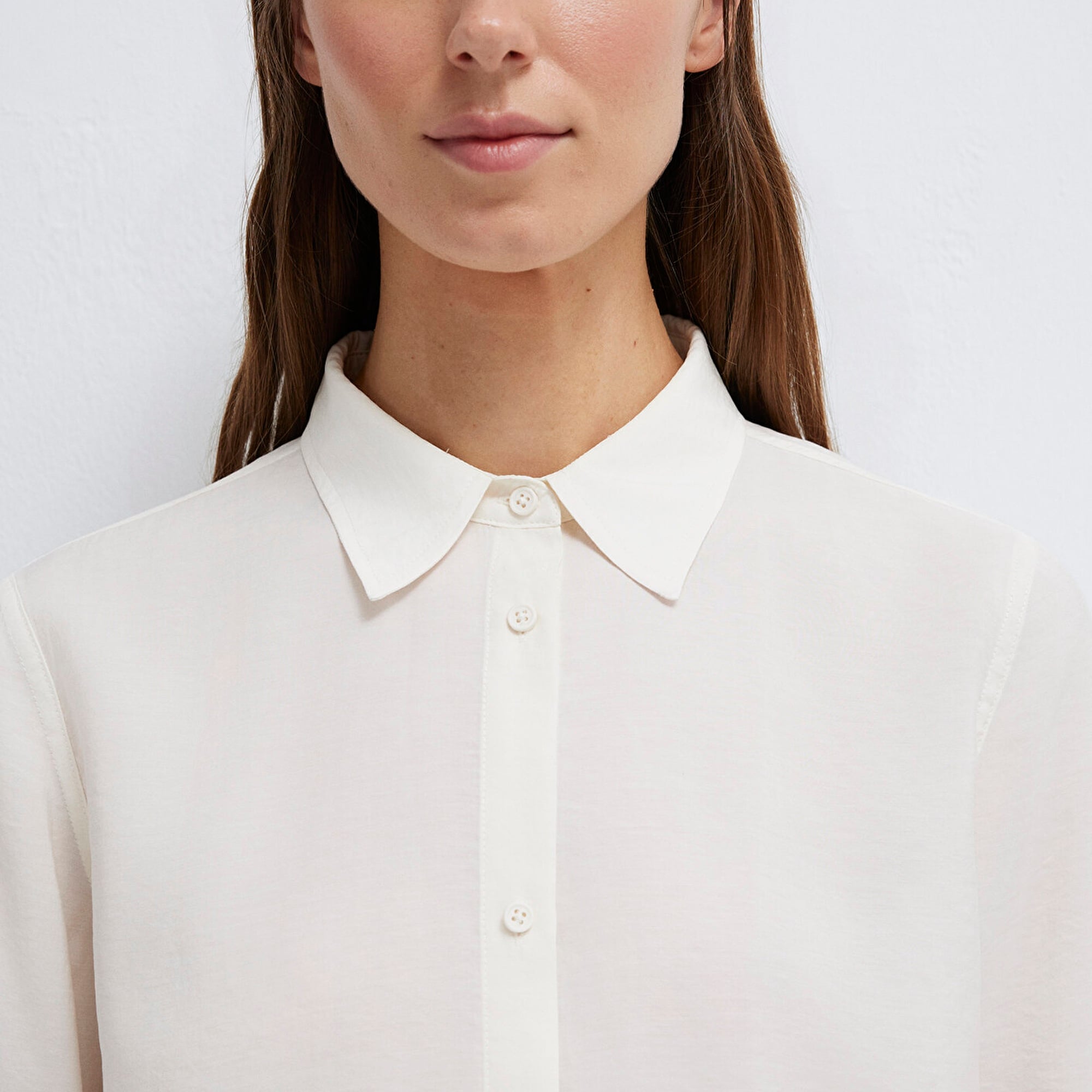 Mavi (TENCEL™) Liyosel Karışımlı Ekru Gömlek Regular Fit / Normal Kesim 1211374-70057