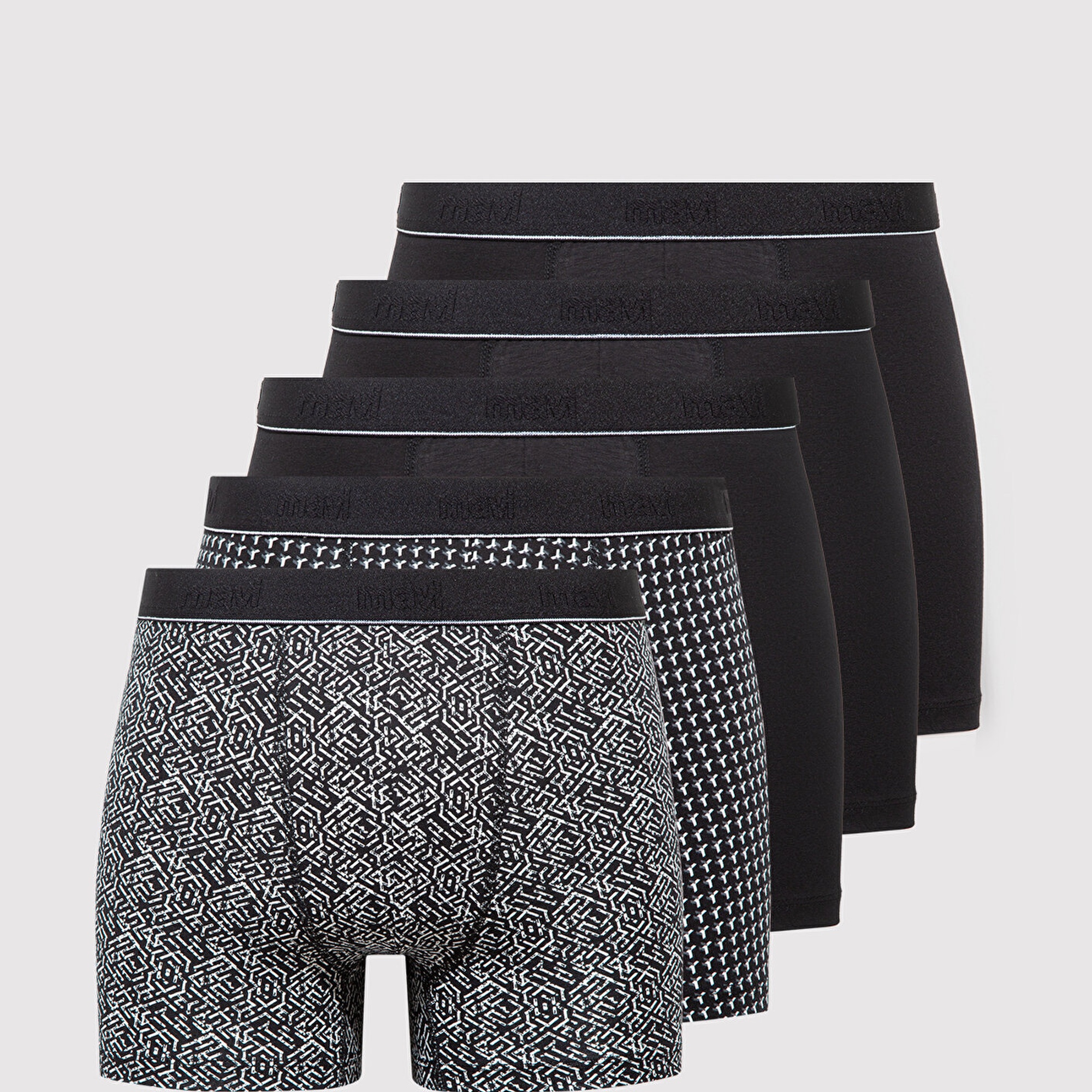 Mavi 5li Siyah Boxer 0912284-900