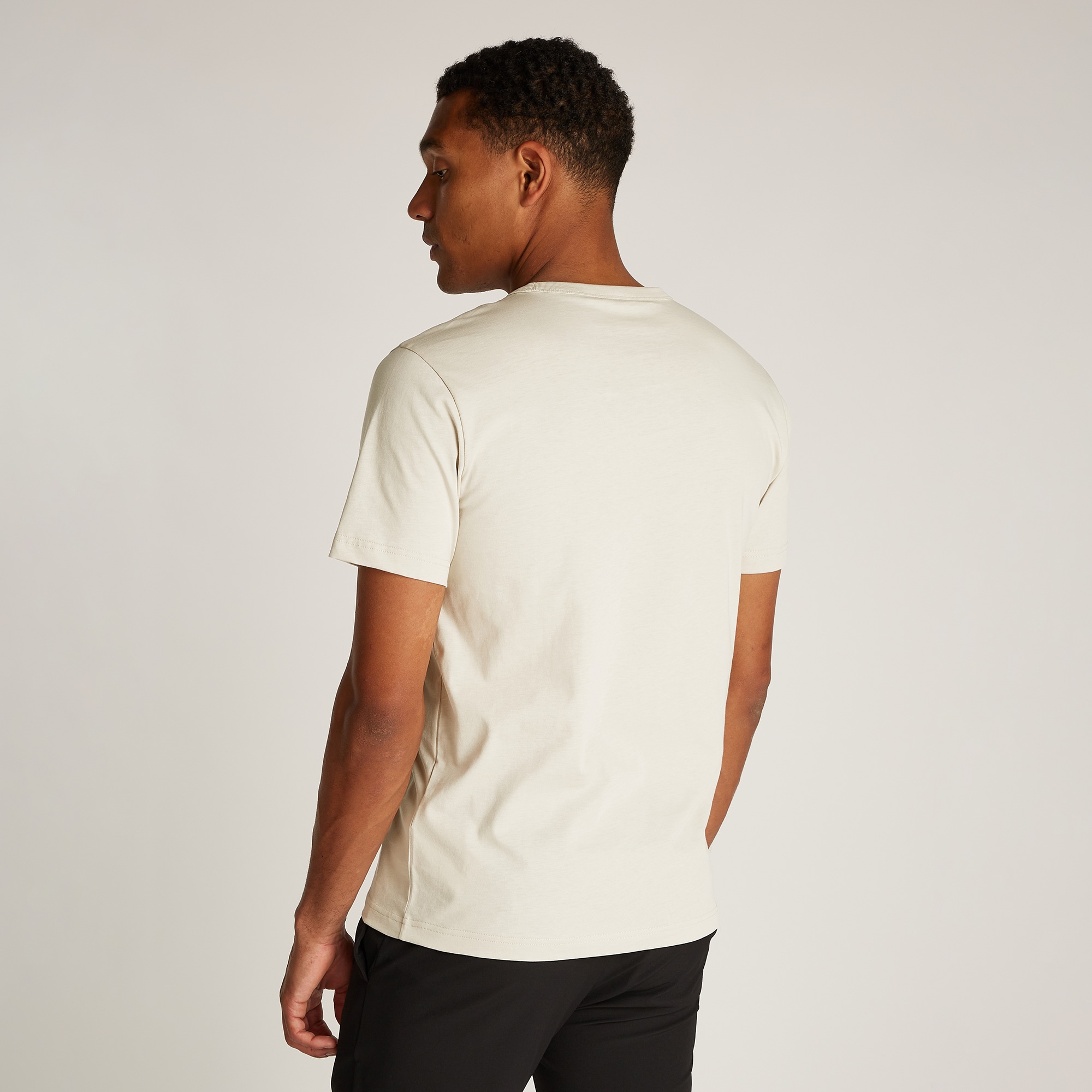 Calvin Klein Gradient Logo Erkek Krem Rengi T-Shirt