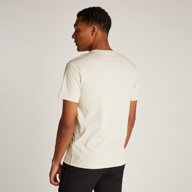  Calvin Klein Gradient Logo Erkek Krem Rengi T-Shirt