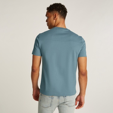  Calvin Klein Structured Embroidery Erkek Mavi T-Shirt